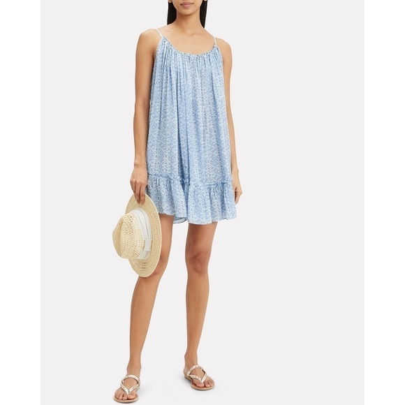 Paloma Blue Faye Gathered Printed Twill Mini Dress - Picture 4 of 11